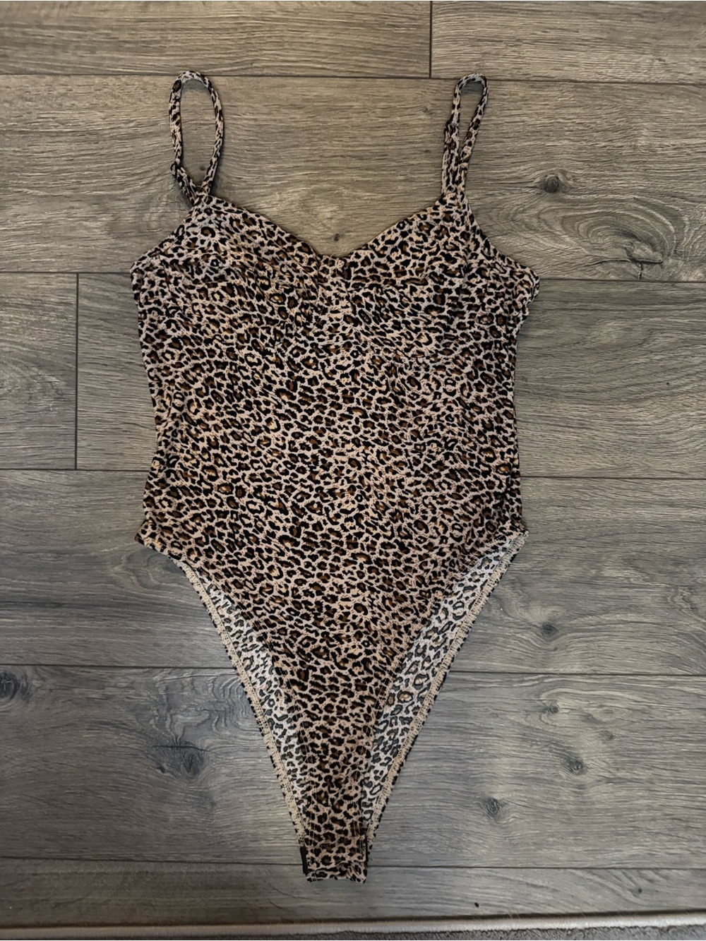 SHEIN Women’s Leopard Print Body Suit with High Cut Leg - NWOT Never Worn